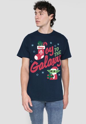 THE MANDALORIAN GROGU CHRISTMAS TO THE GALAXY - Print T-shirt - dark blue