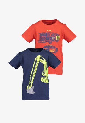 VEHICLES 2ER PACK - Camiseta estampada - tomate / dk blau
