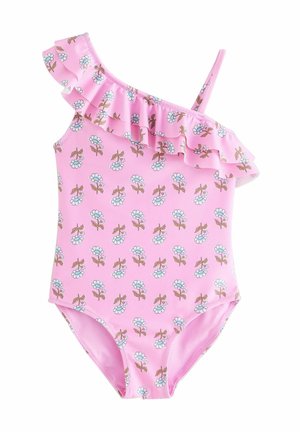 REGULAR FIT -ONE SHOULDER RUFFLE - Badpak - pink woodblock