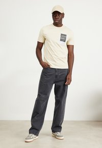 Calvin Klein OVERLAY BOX LOGO - Marškinėliai su spaudiniu - eucalyptus