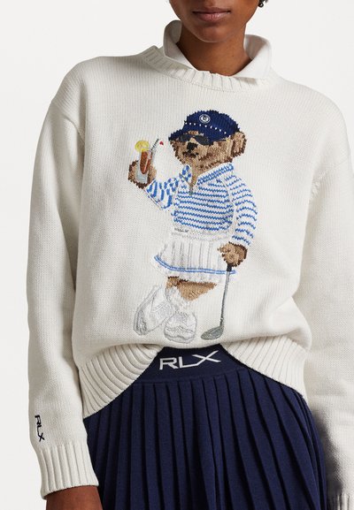 Polo Ralph Lauren POLO BEAR PERFORMANCE SWEATER - Vesta - white splash multi