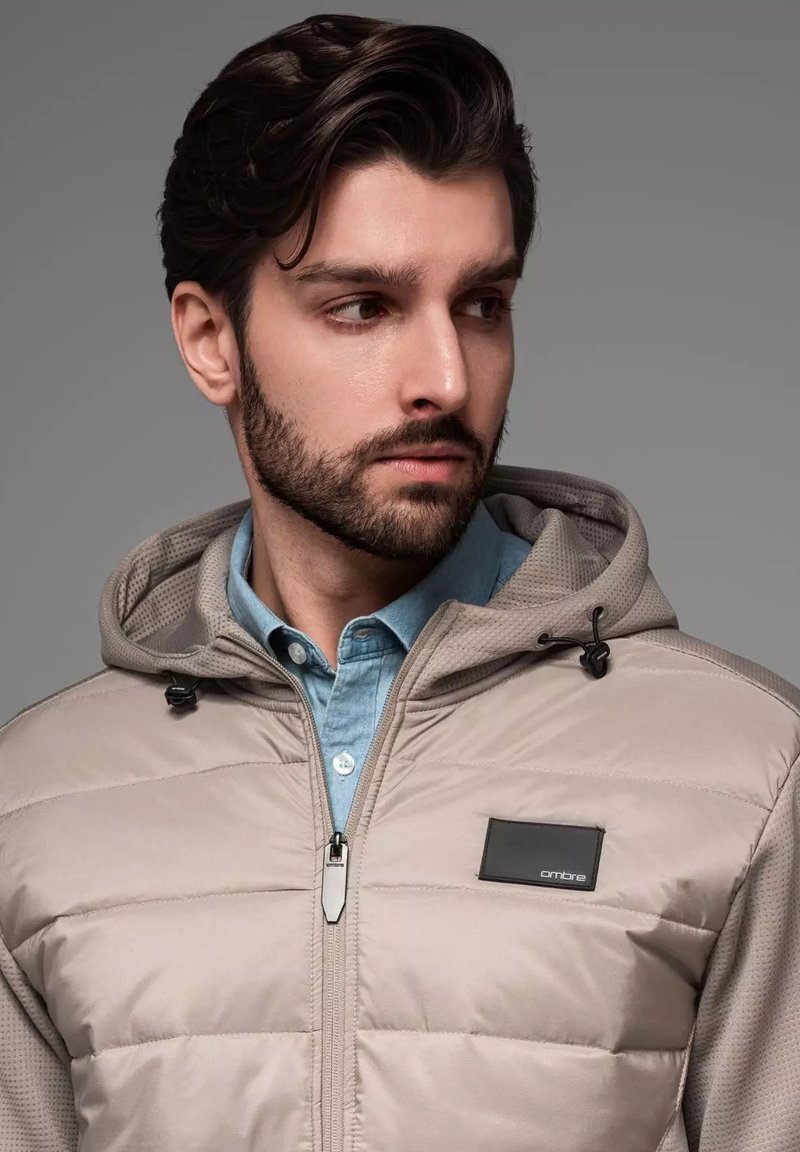 Ombre HOODED JANP Übergangsjacke beige