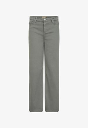 Šedé kalhoty s širokými nohavicemi vyrobené z měkké bavlněné směsi. Mají poutka na pásek, přední kapsy a klasické zapínání na zip.