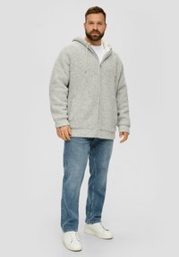 s.Oliver AUS TEDDY-PLÜSCH - Strickjacke - grau meliert