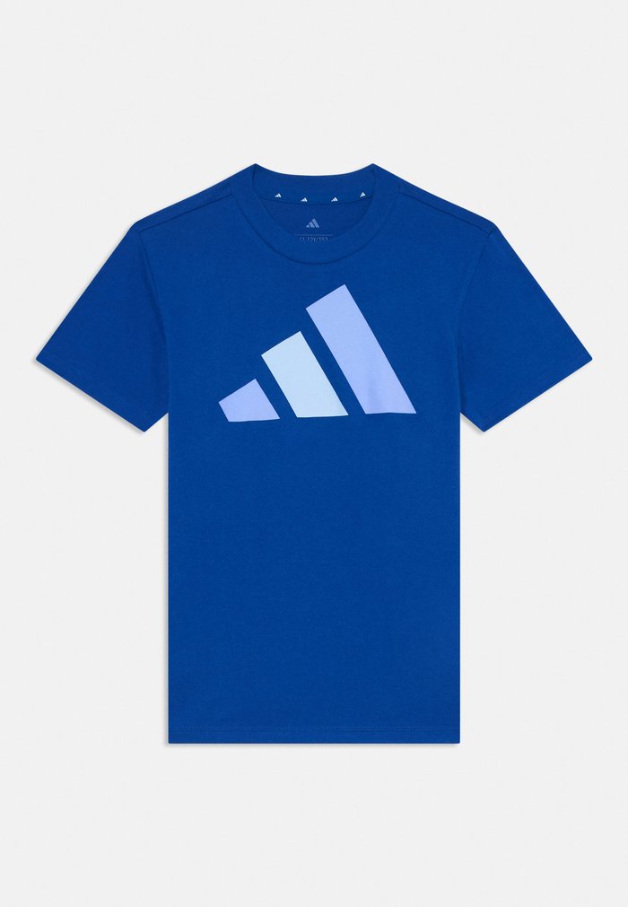 adidas JUNIOR BLOCK TEE UNISEX - Sports T-shirt - team royal blue/blue fusion/glow blue