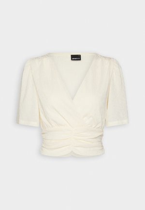 Gina Tricot SHORTSLEEVE - Marškinėliai su spaudiniu - buttercream