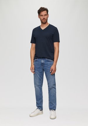 MIT LOGO DETAIL - T-shirt basic - navy