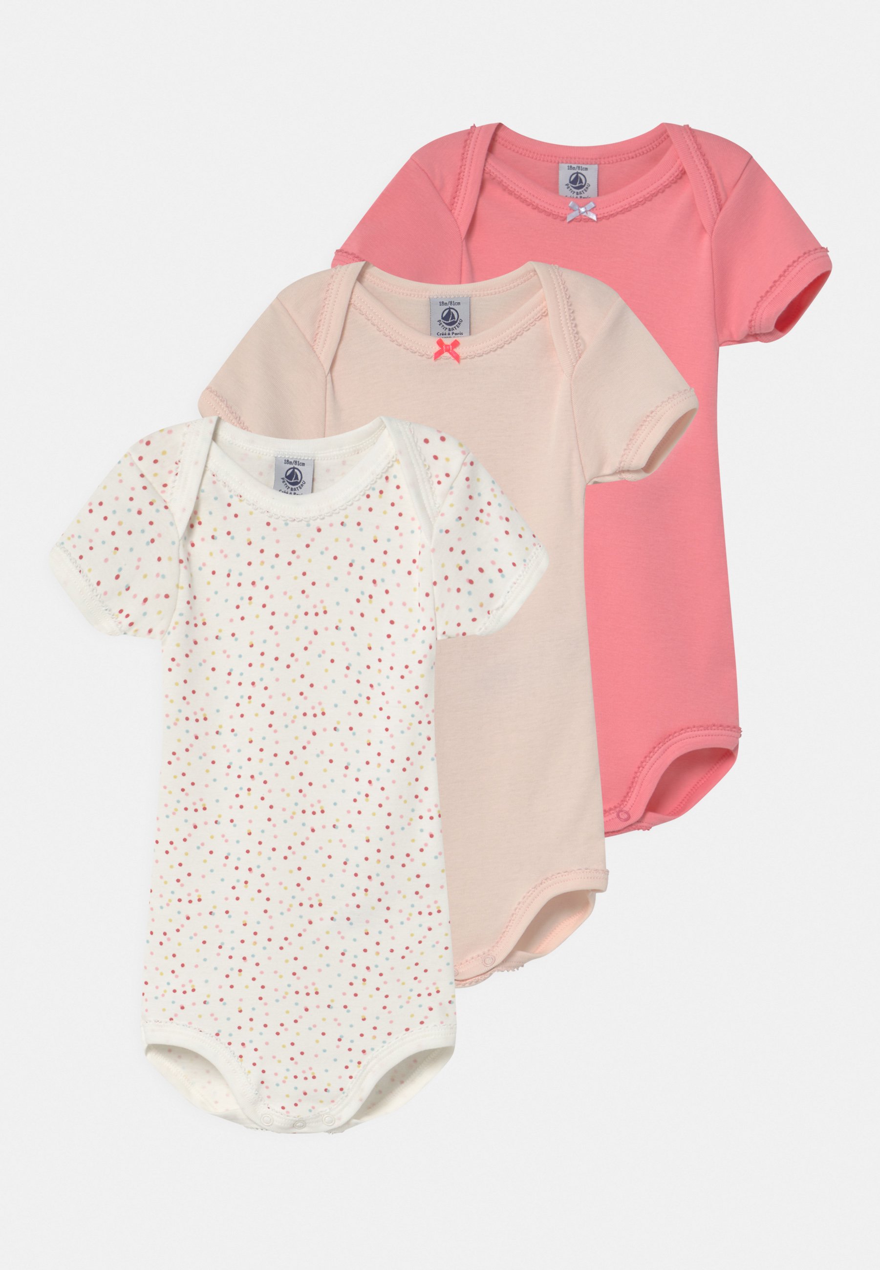 Petit Bateau 3 PACK - Body - white/pink/white - Zalando.de