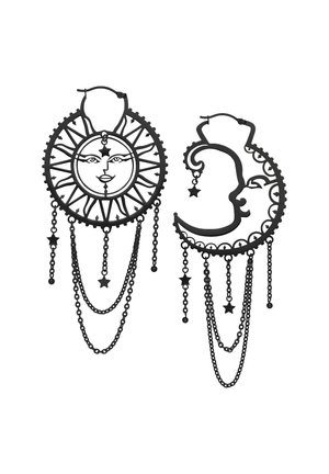 Wildcat OLDSCHOOL SUN MOON - Earrings - hochglanzpoliert wasserfest