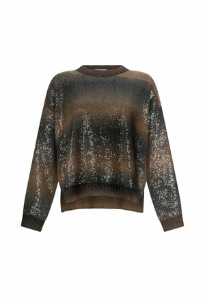 LIU JO WITH SEQUINS - Svetrík - dark brown