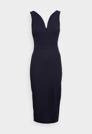 V NECK MIDI - Vestito di maglina - navy blue