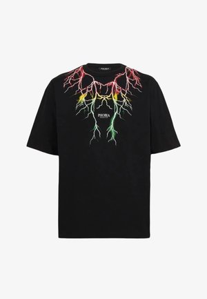 PHOBIA ARCHIVE FULMINI - T-shirt con stampa - nero-rosso-giallo-verde