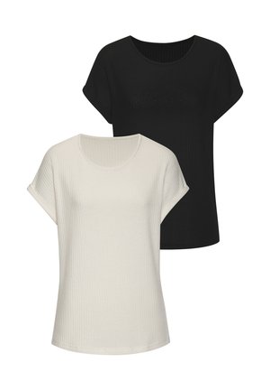2 PACK - T-Shirt basic - schwarz creme