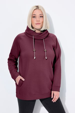 Ulla Popken MIT STEHKRAGEN RAGLANFORM LANGE ÄRMEL  - Sweatshirt - donkere bes