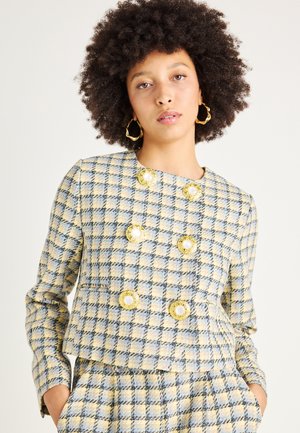 NOOK CHECK DOUBLE BREASTED JACKET - Blazer - beige