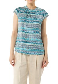 comma BEDRUCKTE MIT FALTENDETAIL - Camicetta - pastelltürkis