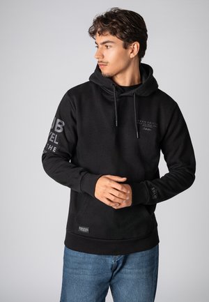 MIT PRINT - Kapuzenpullover - black