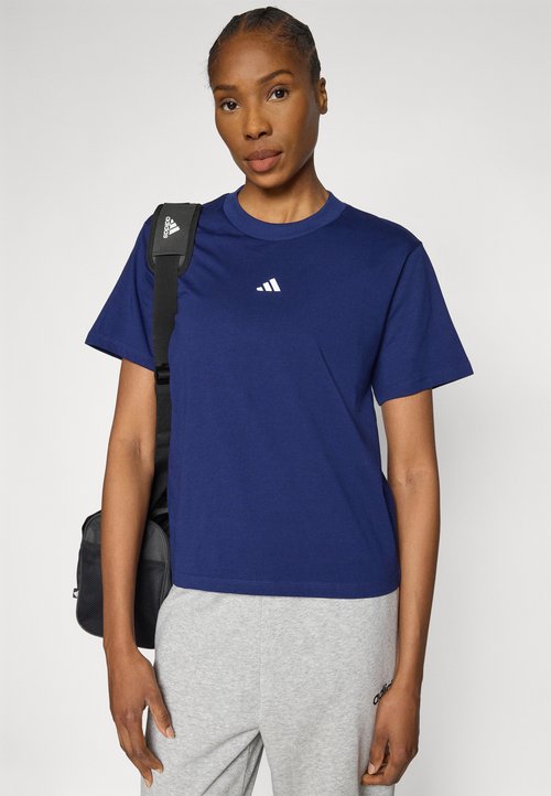 adidas ESSENTIALS SMALL LOGO - Basic T-shirt - dark blue/white — foto 4