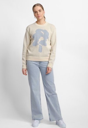 Alpa PINE - Strickpullover - off white light blue