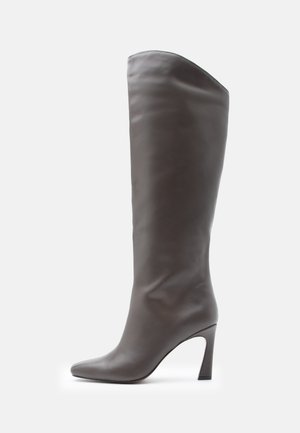 LEATHER - Topánky na vysokom opätku - dark brown