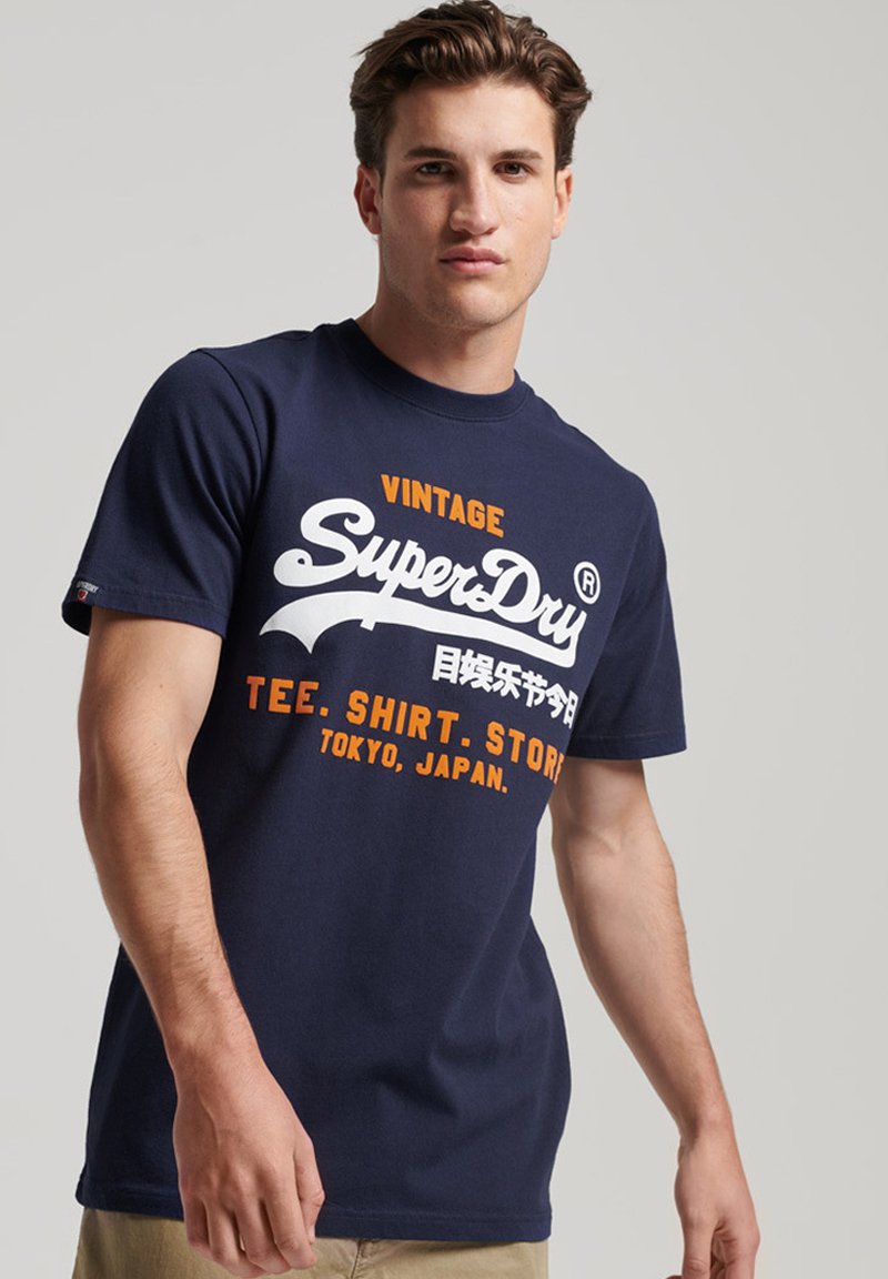 Superdry VINTAGE CLASSIC - T-Shirt print - atlantic navy/blau - Zalando.de