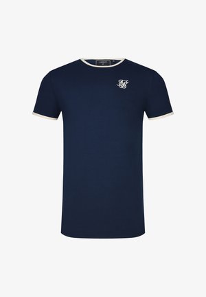 SIKSILK, RINGER - T-Shirt basic - navy ecru