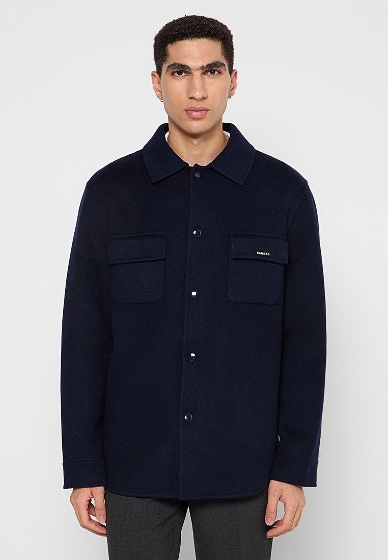 sandro Halflange jas donkerblauw