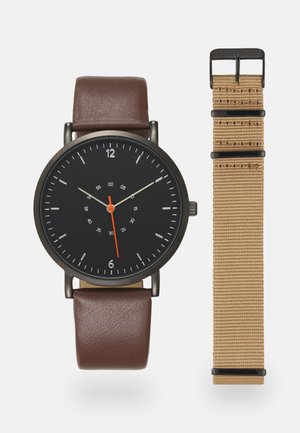 SET - Hodinky - dark brown/beige