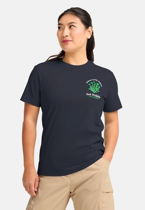 CAREFREE T W - T-shirt imprimé - plant dark navy