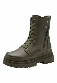 Marco Tozzi Fűzős bokacsizmák - khaki comb
