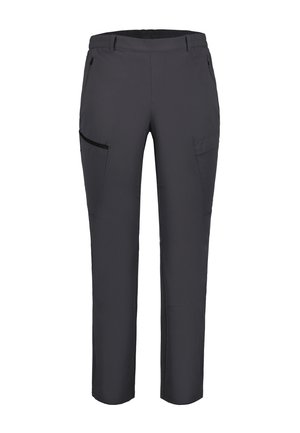 Herren schwarze Outdoor-Hosen aus leichtem Stoff. Zu den Merkmalen gehören mehrere Taschen und ein elastischer Bund für zusätzlichen Komfort.