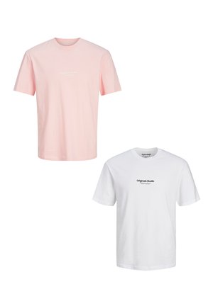 2-ER SET LOGO JORVESTERBRO - T-Shirt print - weiß-rosa