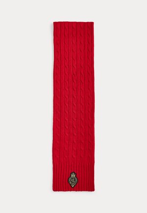 CREST-PATCH CABLE-KNIT SCARF - Fular - ralph red