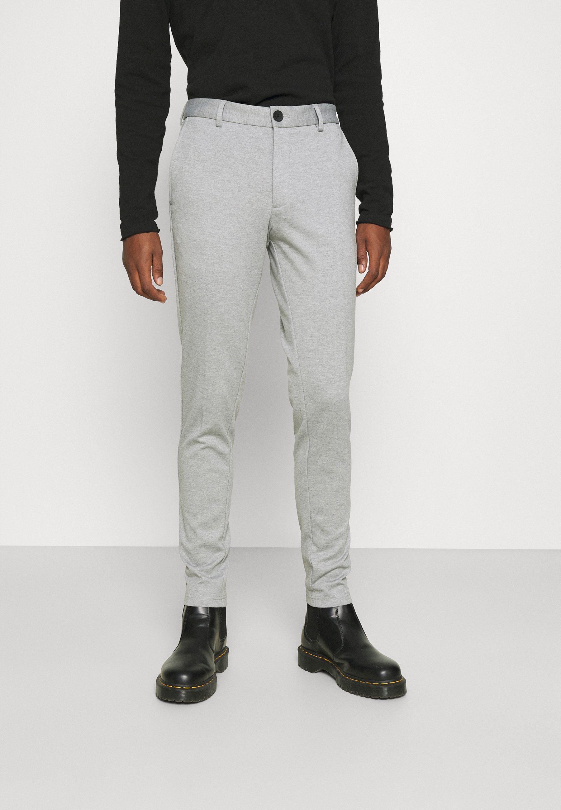 Jack \u0026 Jones JJIMARCO JJPHIL - Pantalones chinos - light grey melange/gris  claro jaspeado - Zalando.es