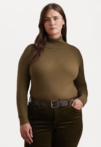 Lauren Ralph Lauren Woman SILK BLEND TURTLENECK SWEATER - Džemperis - honey tan