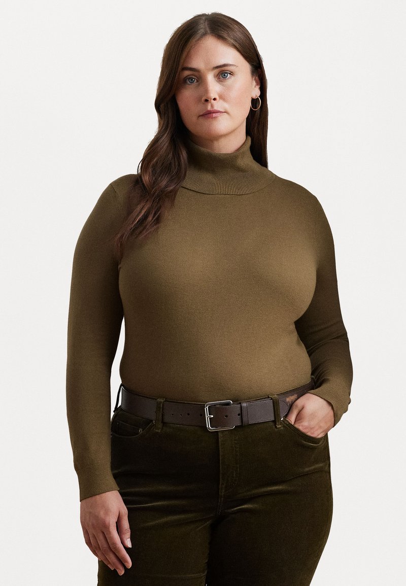 Lauren Ralph Lauren Woman SILK BLEND TURTLENECK SWEATER - Džemperis - honey tan