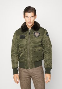 Schott OHARAVINTRS - Overgangsjakke - army kaki