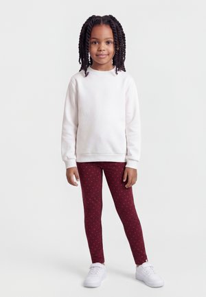 ONLY MINI KMGTRINNY LIFE AOP BSC LEGGING JRS NOOS - Leggings - cabernet