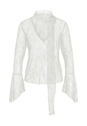 Noisy May, LONG SLEEVED BLOUSE NMIDA LACE - Blouse - cloud dancer