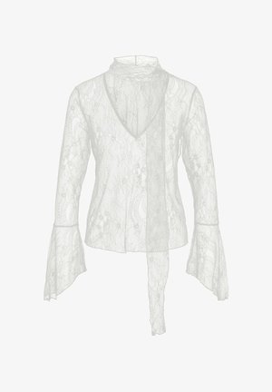 Noisy May, LONG SLEEVED BLOUSE NMIDA LACE - Blouse - cloud dancer