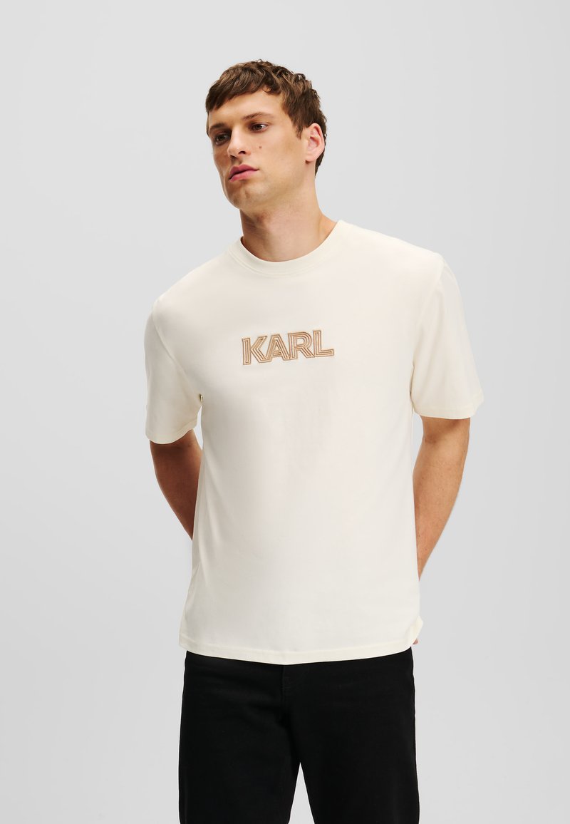KARL LAGERFELD RELAXED LOGO ART DECO - Marškinėliai su spaudiniu - pristine
