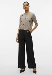 Vero Moda VMDOFFY INTARSIA O-NCK NOOS - Ζακέτα - moon rock