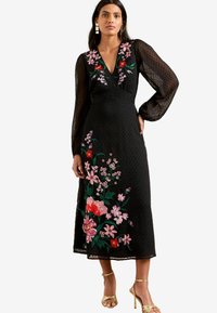 Love & Roses PETITE - SHEER SLEEVE EMBROIDERED  - Rochie de zi - black