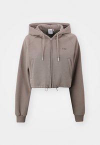 EVERYDAY CROPPED ZIP HOODIE - Φούτερ με φερμουάρ - greige