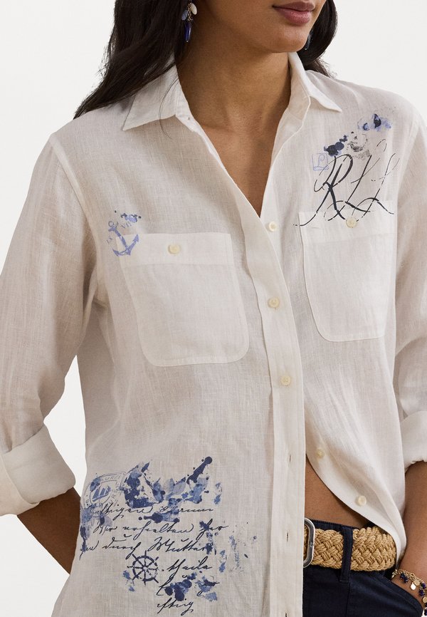 Relaxed Fit Print Roll Tab Sleeve Shirt - Button-down blouse2