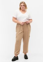 Zizzi Line Trousers in White