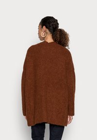 Marc O'Polo DENIM OVERSIZED LONG OPEN CARDIGAN WITH FRONT PATCH POCKETS - Casaco de malha - autumn leaf