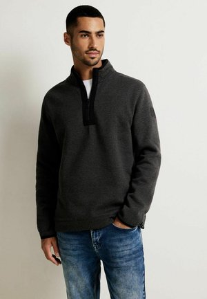 Street One MEN BRUSHED TROYER - Strickpullover - grau