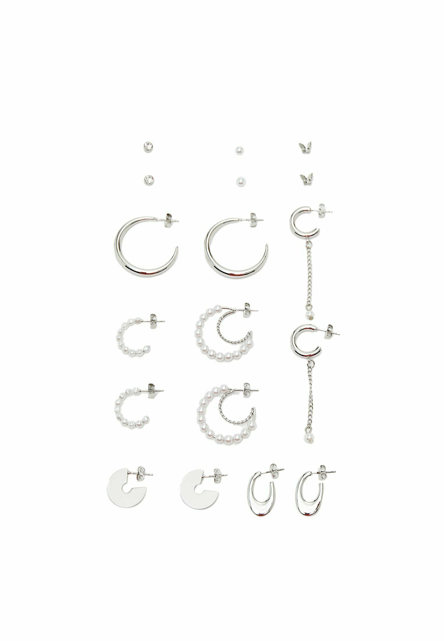 Orecchini argento 925 iniziale lettera I con zirconi Aleardi Argenti
