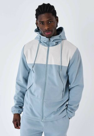 DE JOGGING BI-MATIÈRE - Sweat zippé - bleu gris